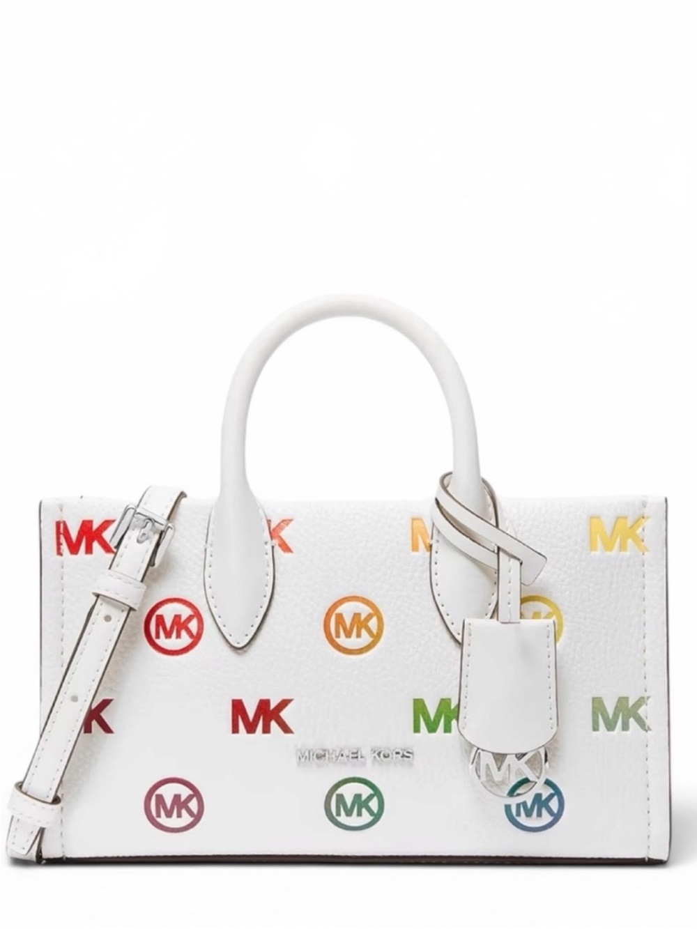 Michael Kors Mirella Small Rainbow Logo Embossed Convertible Crossbody Bag